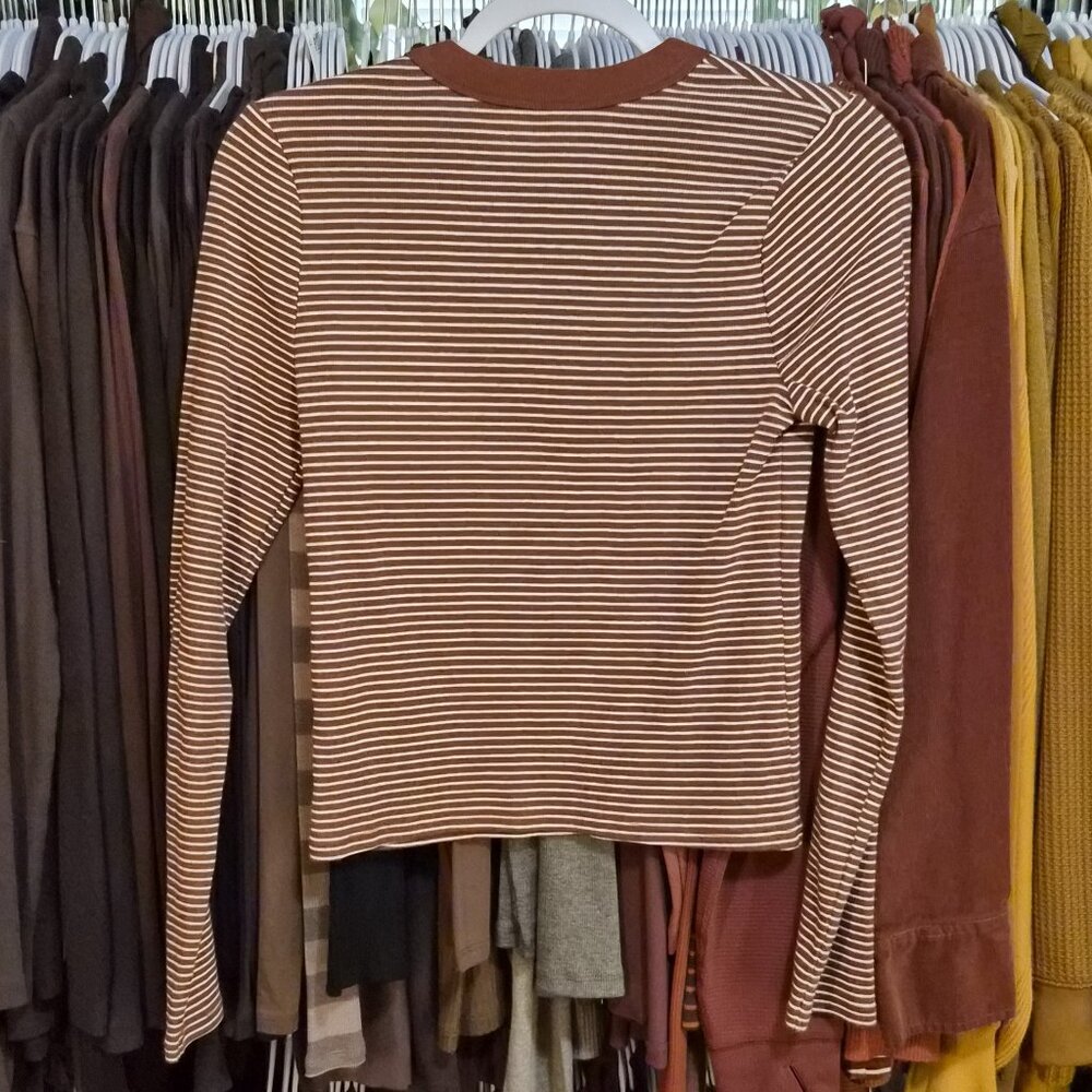 NWOT Abercrombie & Fitch Striped Long Sleeve Top - Picture 6 of 8